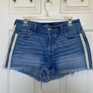Hollister Blue Jean Shorts with Distressed Hem